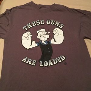 Popeye- “These Guns Are Loaded” Mens T-shirt